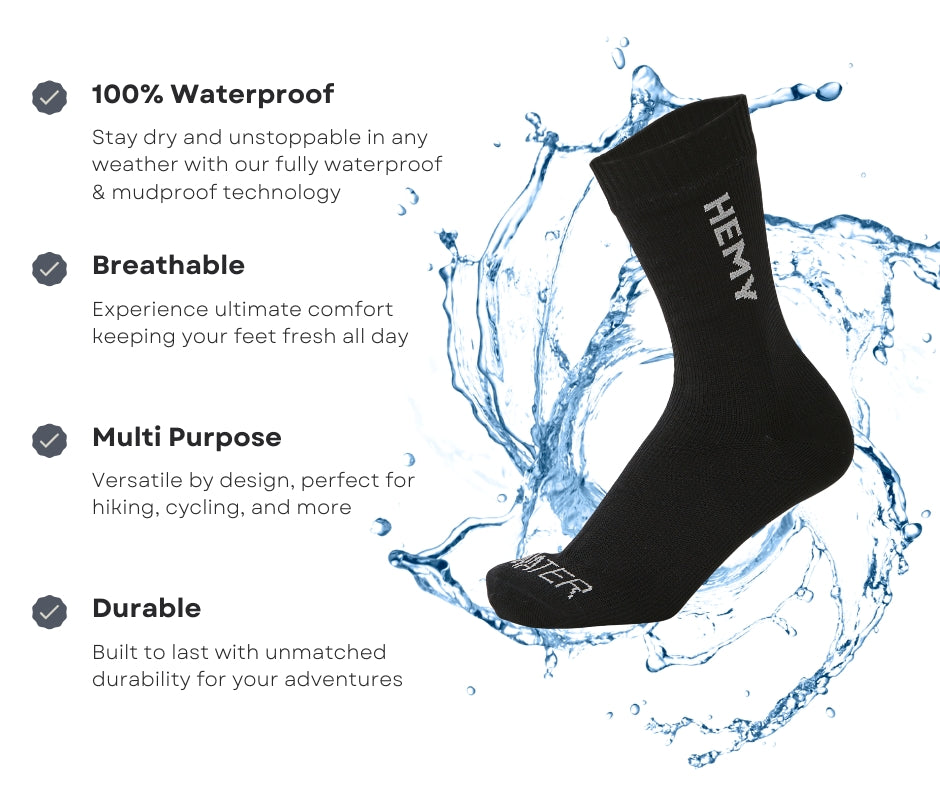 HEMY™ Waterproof Socks – Breathable, Durable Moisture-Wicking – Hemy